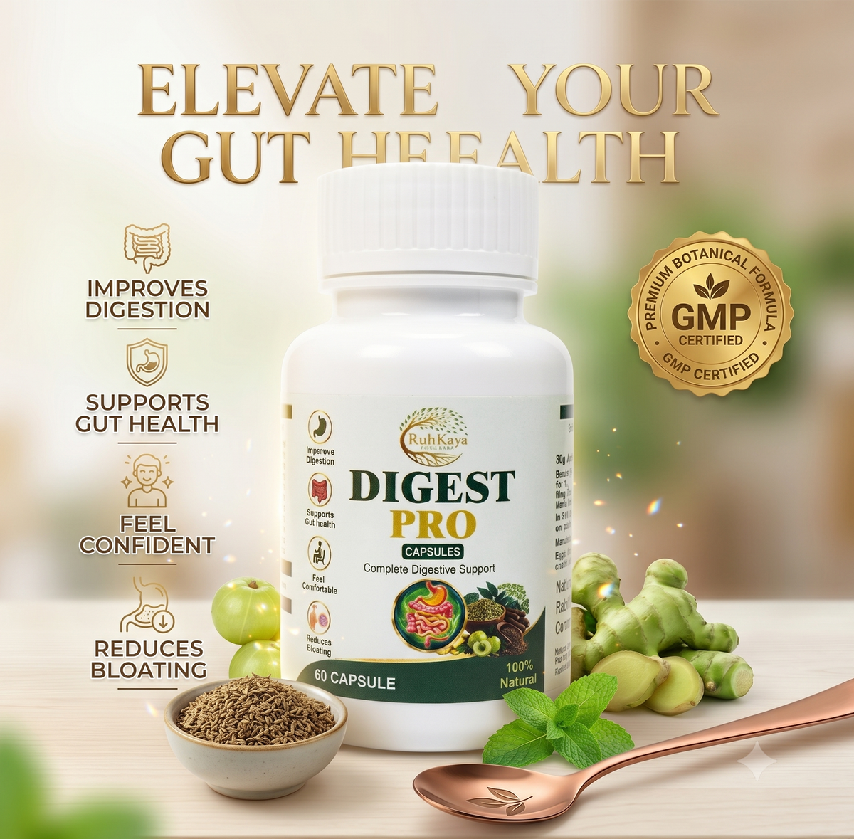 Ruhkaya Pachanshakti Capsule for daily gut health and bloating